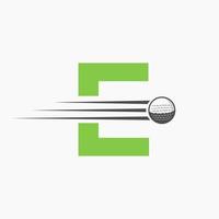 Brief e Golf Logo Design. Initiale Eishockey Sport Akademie Zeichen, Verein Symbol vektor