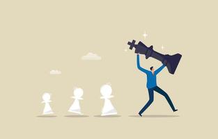 ledarskap till leda team till Framgång riktning. företag och schack team ledare.illustration vektor
