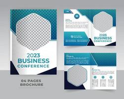 4 sida företag eller företags- marknadsföring broschyr mall design vektor