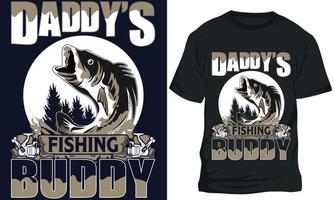 pappa s fiske kompis. fiske t-shirt design vektor