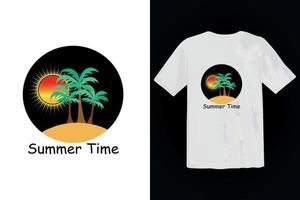 Sommer- t Hemd Design. Sommer- Zeit t Hemd Design. t Hemd Attrappe, Lehrmodell, Simulation. Illustration vektor