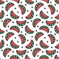 Nahtloses Wassermelonenmuster. Vektor-Doodle-Illustration mit Wassermelone. Muster mit Wassermelone vektor