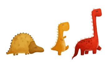 süß komisch Farbe dino, Dinosaurier Illustration, Dino Design, kindisch Kunst, Design drucken zum Kindergarten vektor