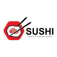 Sushi Logo, japanisch Essen Sushi Meeresfrüchte Vektor, japanisch Küche Produkt Marke Design, Vorlage Symbol vektor