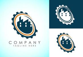 industriell logotyp design begrepp. företags- logotyp för produktion eller service och underhåll företag. vektor