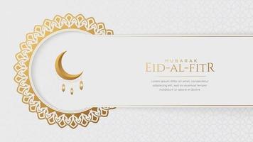 eid al fitr Feier Schöne Grüße Hintergrund mit Halbmond Mond und Ornamente vektor