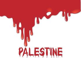 einfach Vektor Hand zeichnen skizzieren Banner Palästina Blut, zum Demonstration Planke isoliert auf Weiß