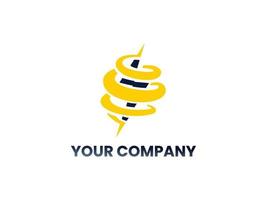 global Energie Leistung mit Blitz Logo Design gut zum elektrisch ein technik Unternehmen vektor