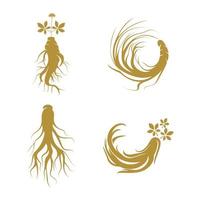 Ginseng-Logo-Design-Vorlage und Symbol-Symbol vektor