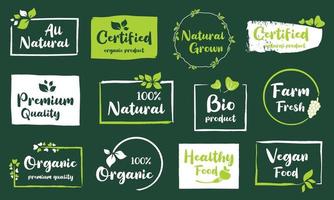 organisch Essen, natürlich Produkt, gesund Leben und Bauernhof frisch zum Essen und trinken Förderung. vektor