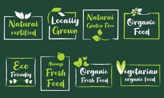 organisch Essen, natürlich Produkt, gesund Leben und Bauernhof frisch zum Essen und trinken Förderung. vektor