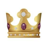 Krone mit kostbar Steine. golden königlich Schmuck Symbol von König, Königin und Prinzessin. Leistung unterzeichnen. vektor