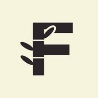 brev f bambu logotyp design symbol vektor