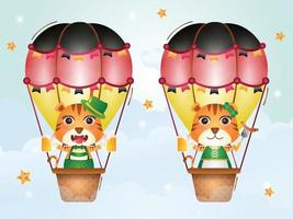 Paar Tiger mit Luftballon Oktoberfest vektor