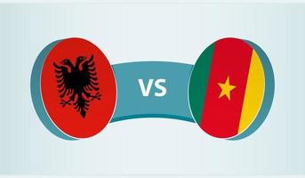 Albanien gegen Kamerun, Mannschaft Sport Wettbewerb Konzept. vektor