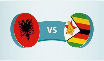 Albanien gegen Zimbabwe, Mannschaft Sport Wettbewerb Konzept. vektor