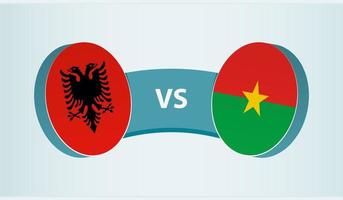 Albanien gegen Burkina faso, Mannschaft Sport Wettbewerb Konzept. vektor