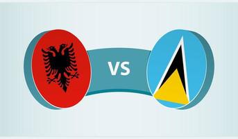 Albanien gegen Heilige Lucia, Mannschaft Sport Wettbewerb Konzept. vektor
