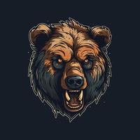ein Logo von ein wütend Bären Kopf, entworfen im Esport Illustration Stil vektor