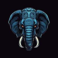 en logotyp av en elefantens huvud, designad i esports illustration stil vektor