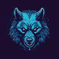 ein Logo von ein wütend Wolf Kopf, entworfen im Esport Illustration Stil vektor