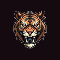 ein Logo von ein wütend Tiger Kopf, entworfen im Esport Illustration Stil vektor