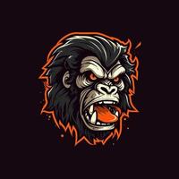 ein Logo von ein wütend Affe Kopf, entworfen im Esport Illustration Stil vektor