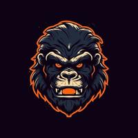 ein Logo von ein wütend Affe Kopf, entworfen im Esport Illustration Stil vektor