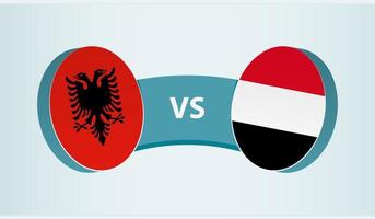 Albanien gegen Jemen, Mannschaft Sport Wettbewerb Konzept. vektor