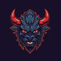 ein Logo von ein wütend Stier Teufel Kopf, entworfen im Esport Illustration Stil vektor