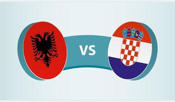 Albanien gegen Kroatien, Mannschaft Sport Wettbewerb Konzept. vektor