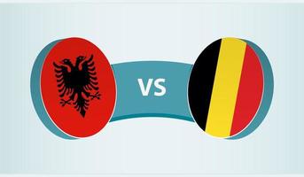 Albanien gegen Belgien, Mannschaft Sport Wettbewerb Konzept. vektor