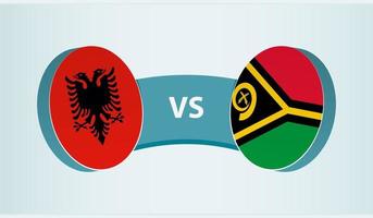 Albanien gegen Vanuatu, Mannschaft Sport Wettbewerb Konzept. vektor