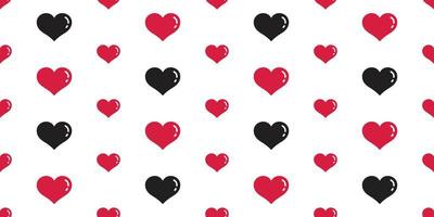 Herz nahtlos Muster Vektor Valentinstag Tag isoliert Hintergrund Hintergrund schwarz rot