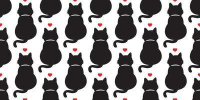 Katze nahtlos Muster Vektor Herz Symbol Kätzchen Valentinstag Tag Gekritzel isoliert Hintergrund Hintergrund