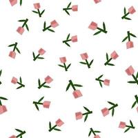 nahtloses Hintergrundmuster des skandinavischen Frühlingsblumen-Tulpenvektorkindes für Babyparty, Textildesign. einfache Textur für nordische Tapeten, Füllungen, Webseitenhintergrund vektor