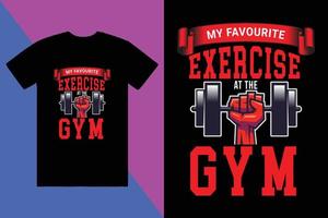 Gym t-shirt design, beställnings- t-shirt design, t-shirt design vektor