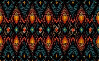 ethnisch abstrakt Ikat Muster. nahtlos Muster im Stammes-, Volk Stickerei, Mexikaner Stil. aztekisch geometrisch Kunst Ornament Druckdesign zum Teppich, Hintergrund, Kleidung, Verpackung, Stoff, Abdeckung, Textil- vektor