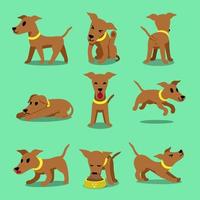 Zeichentrickfigur, brauner Windhund Hund posiert vektor