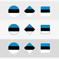 estland flagga ikoner uppsättning, vektor flagga av estland.