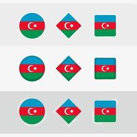 azerbaijan flagga ikoner uppsättning, vektor flagga av azerbajdzjan.