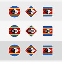 Swasiland Flagge Symbole Satz, Vektor Flagge von Swasiland.