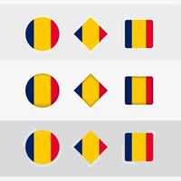 Tschad Flagge Symbole Satz, Vektor Flagge von Tschad.