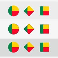 Benin Flagge Symbole Satz, Vektor Flagge von Benin.