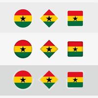 Ghana Flagge Symbole Satz, Vektor Flagge von Ghana.