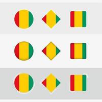 guinea flagga ikoner uppsättning, vektor flagga av guinea.