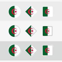 algeriet flagga ikoner uppsättning, vektor flagga av Algeriet.