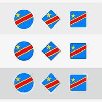 DR Kongo Flagge Symbole Satz, Vektor Flagge von DR Kongo.