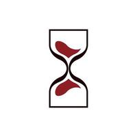 Sanduhr Wein trinken Glas modern Logo vektor