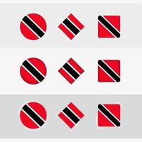 trinidad och tobago flagga ikoner uppsättning, vektor flagga av trinidad och tobago.
